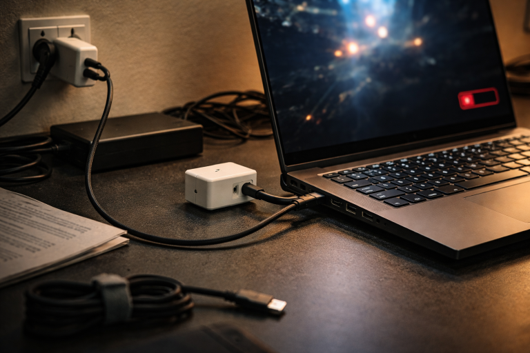 Står du også med en gaming‑laptop der “lader”, men stadig taber strøm?