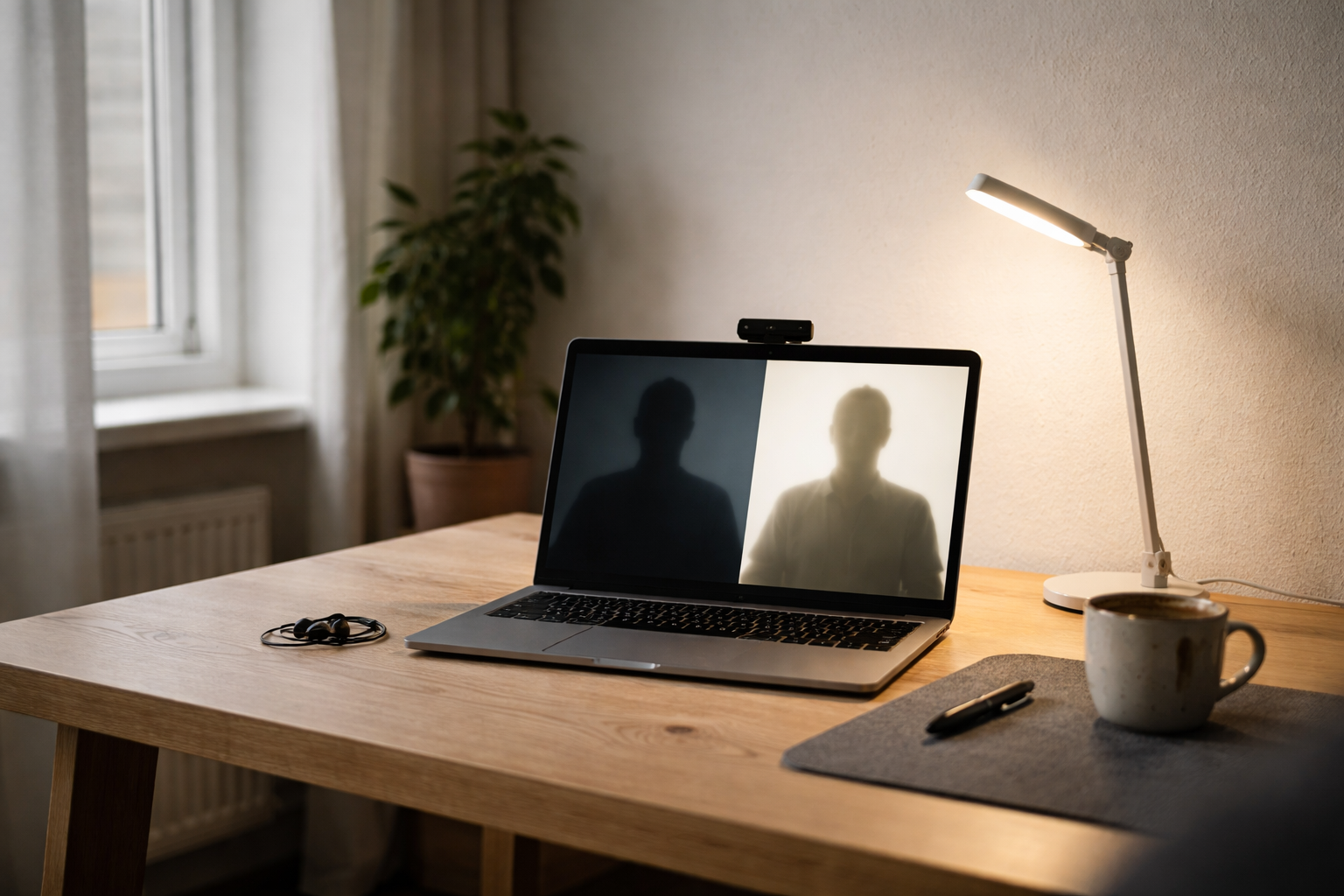 Gode videomøder på et kedeligt webcam (lyset gør arbejdet)